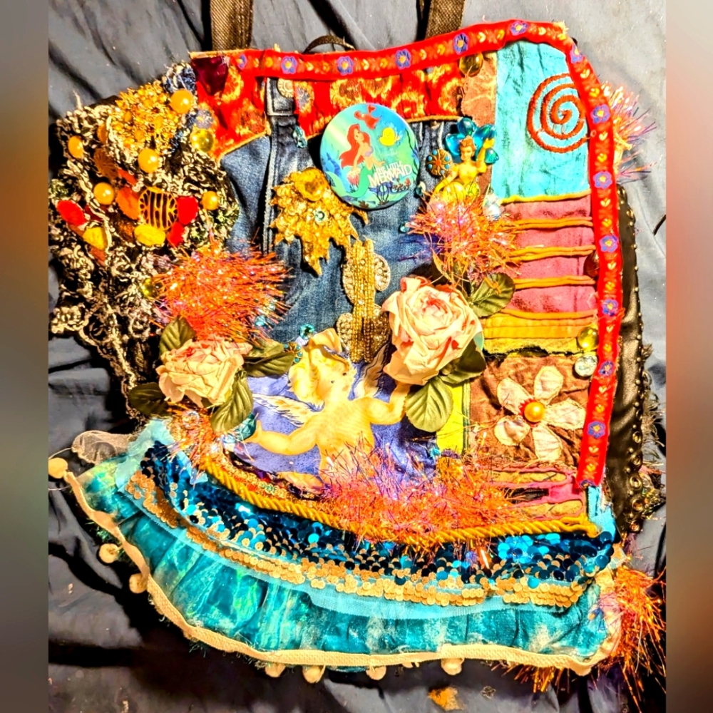 Wendy Gell bag #5 Money peace symbol, car club sequins cherubs Disney. - Picture 1 of 4